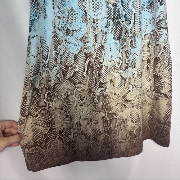 White House Black Market Snake Print Dress Blue and Brown Ombre Snakeskin sz S - Picture 5 of 10
